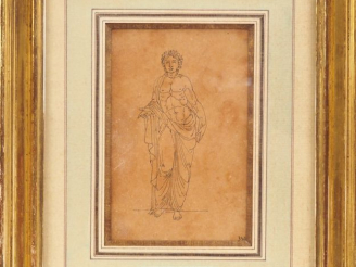 Vente aux enchères DAVID (d'après). "personnage à l'antique". Dessin numéroté en bas à dr