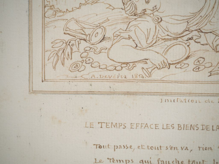 DE VERIA.  "le temps efface les biens de la terre sans respecter la be