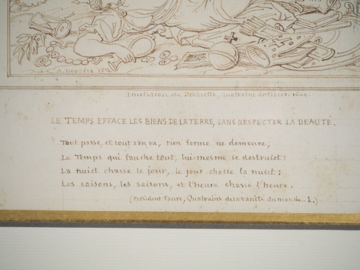 DE VERIA.  "le temps efface les biens de la terre sans respecter la be