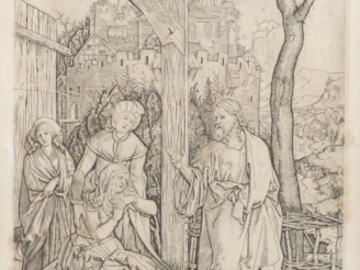 Vente aux enchères DURER (d'après). "le Christ et les Saintes Femmes"  Eau forte monogram