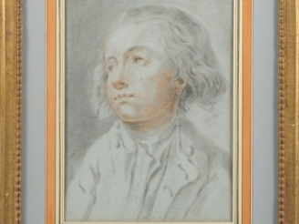 Vente aux enchères Jean-Baptiste GREUZE (d'après). "Portait de jeune homme". Dessin au tr