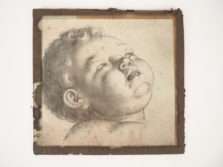 Ecole française début XXème. "Portrait d'enfant". Dessin. Dim. (à vue)