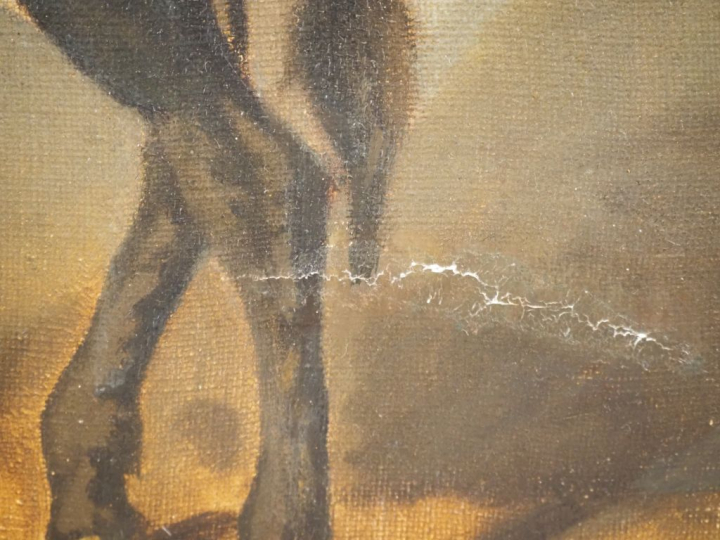 FILIPPO PALIZZI.  "L'âne" Huile sur toile, monogrammée en bas à droite