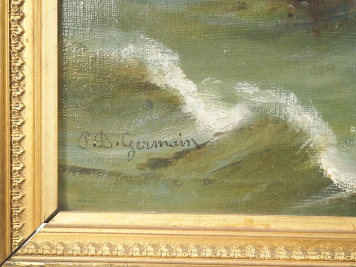 Ecole française XIXème. "Marine"  Paire d'huiles sur toile  Dim. 50 x 