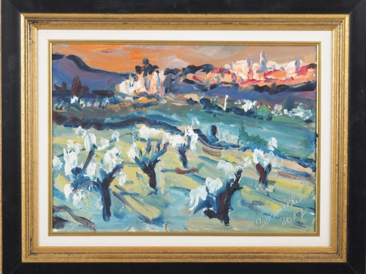 BORSARELLO. "Roussillon" Huile sur toile, signée en bas à droite et da