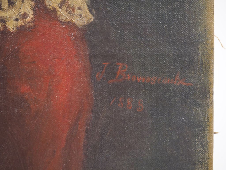 JENNIE BROWNSCOMBE "portrait de Guillaume" Huile sur toile, signé en b