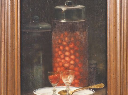 Narcisse CHAILLOU.  "nature morte" Paire d'huiles sur toiles, signées 