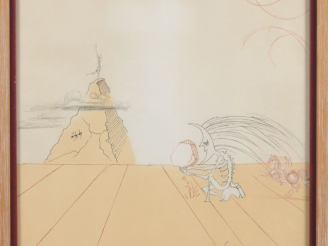 Vente aux enchères DALI.  "paysage fossile et imaginaire" Lithographie numérotée 25/49 Di