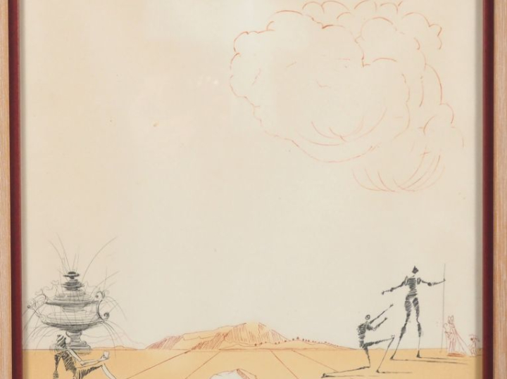 DALI.  "paysage fossile et imaginaire" Lithographie numérotée 25/49 Di