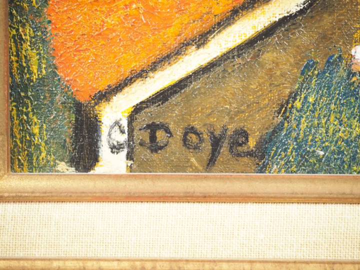 G. DOYE.  "le Cyprés"  Huile sur toile, signée en bas à droite  Dim. 3