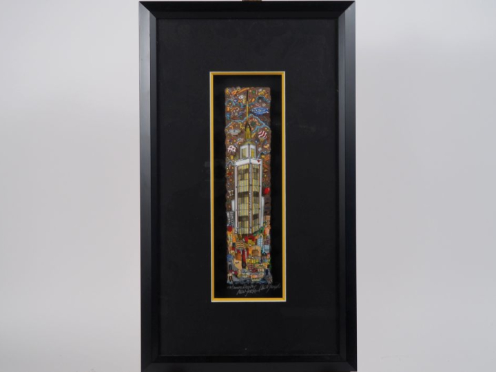 Charles FAZZINO. "Above New York" Sérigraphie en relief. Signée en bas