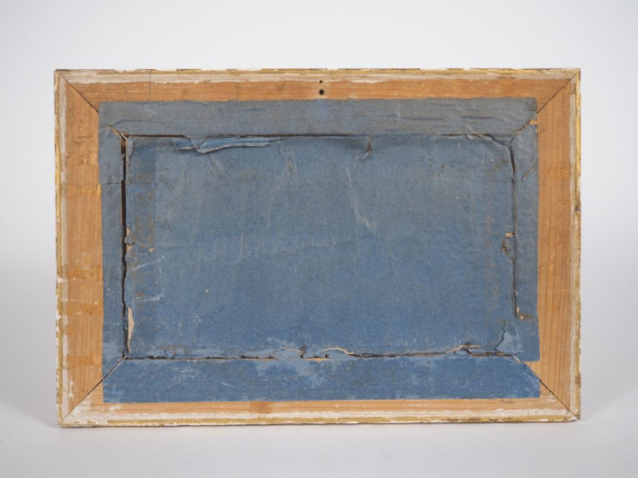 Paul PASQUIER.  "paysage lacustre"  Aquarelle, signée        (déchirée