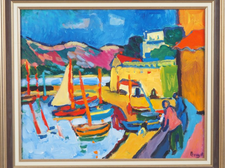 PENRAAT.  "St Jean cap Ferrat" Huile sur toile, signée en bas à droite