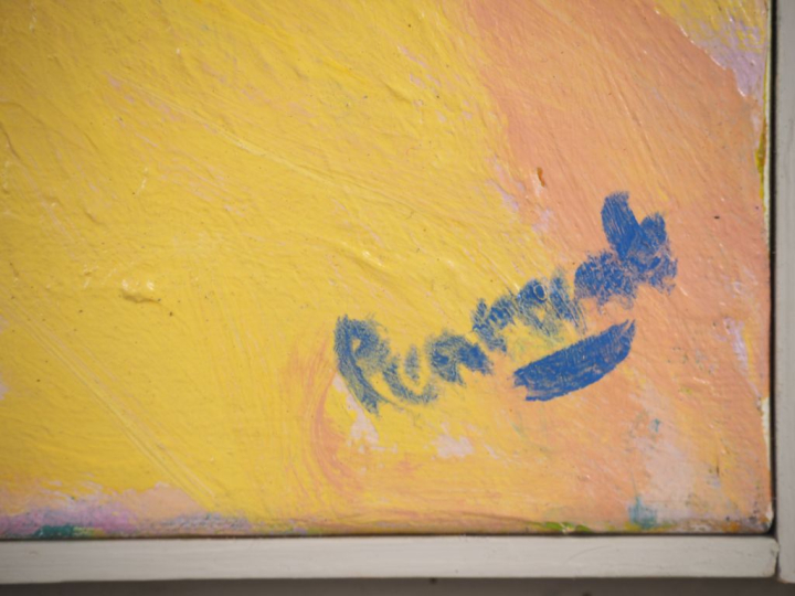 PENRAAT.  "Port méditérannéen" Huile sur toile, signée en bas à droite
