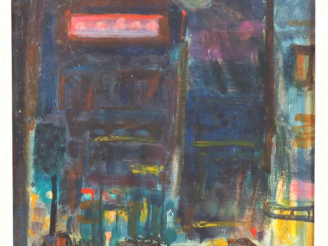 Vente aux enchères Marc SAINT SAENS.  "la ville la nuit" Huile sur toile, signée en bas à