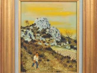 Vente aux enchères Max SAVY.  "le roc de Félines" Huile sur toile, signée en bas à droite