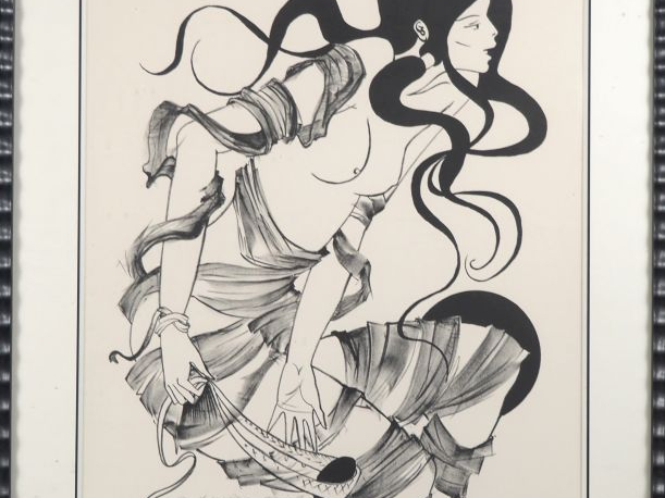 Daniel SCHINTONE.  "chasseresse" Lithographie en noir signée en bas à 