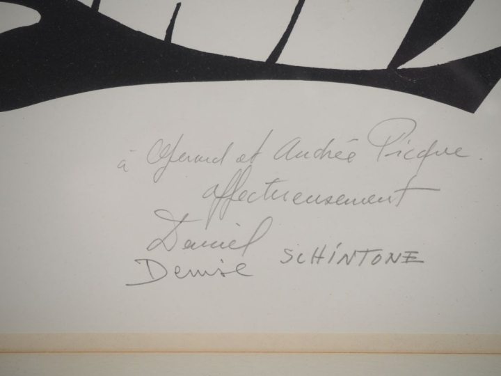 Daniel SCHINTONE. "Jeune femme" Lithographie dédicacée, contresignée e