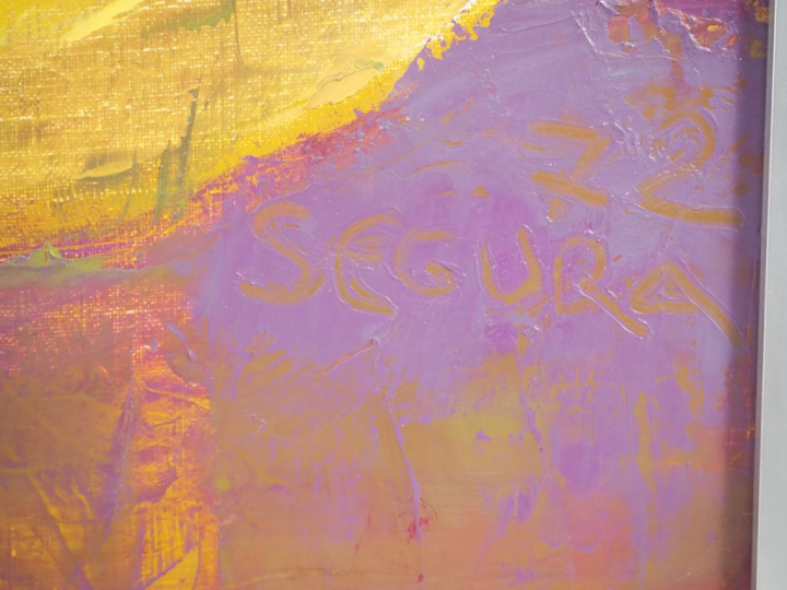 SEGURA.  "composition colorée" Huile sur toile, signée en bas à droite