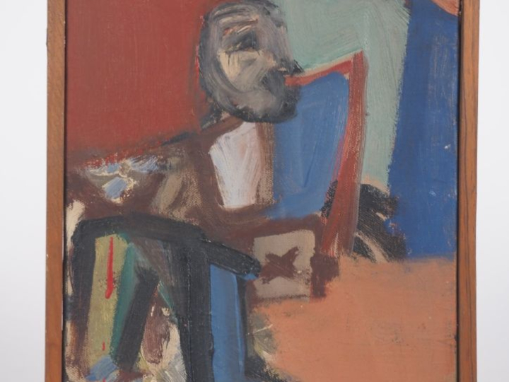 STATTNER.  "personnage" Huile sur toile, signée en bas à gauche  Dim. 