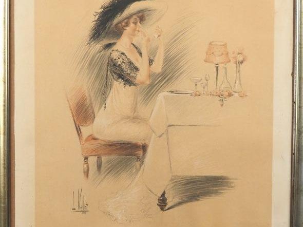 Louis VALLET. "Un petit raccord" Lithographie