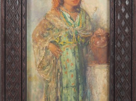 Edouard VERSCHAFFELT.  "Portrait de jeunes filles d'Afrique du Nord" H