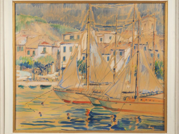 Ecole française XXème.   "Cassis" Aquarelle, signée et située en bas à