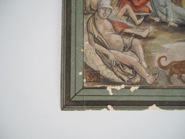 Ecole allemande XVIème. "la piscine miraculeuse de Béthsaïde" Dessin à