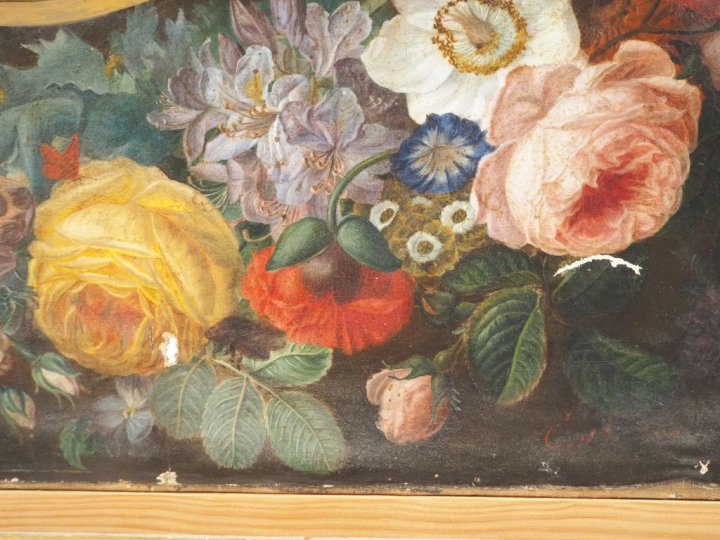 Ecole XIXème. "allégorie de Bacchus" Huile sur toile (réentoilée) Dim.