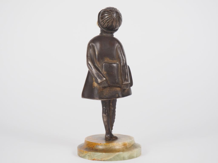 CHIPARUS.  "la jeune écolière" Statuette chryséléphantine en bronze et