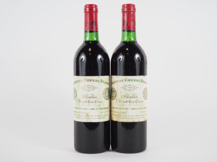 2 BOUTEILLES CHÂTEAU CHEVAL BLANC 1er GCC ST ÉMILION - 1980 - BG/ETLF