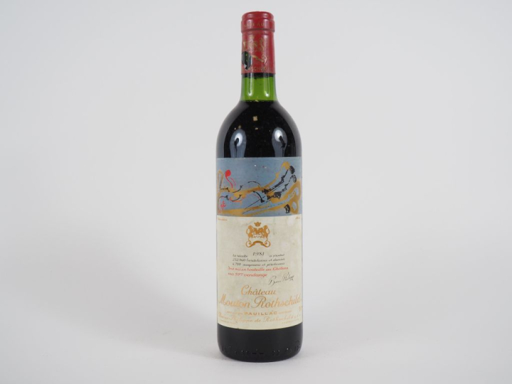1 BOUTEILLE CHÂTEAU MOUTON ROTHSCHILD 1er GCC PAUILLAC - 1981 - BG/CAP