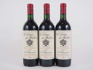 Vente aux enchères 3 BOUTEILLES LA DAME DE MONTROSE ST ESTÈPHE - 1990
