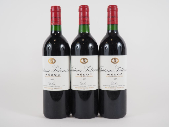 3 BOUTEILLES CHÂTEAU POTENSAC MÉDOC - 1993