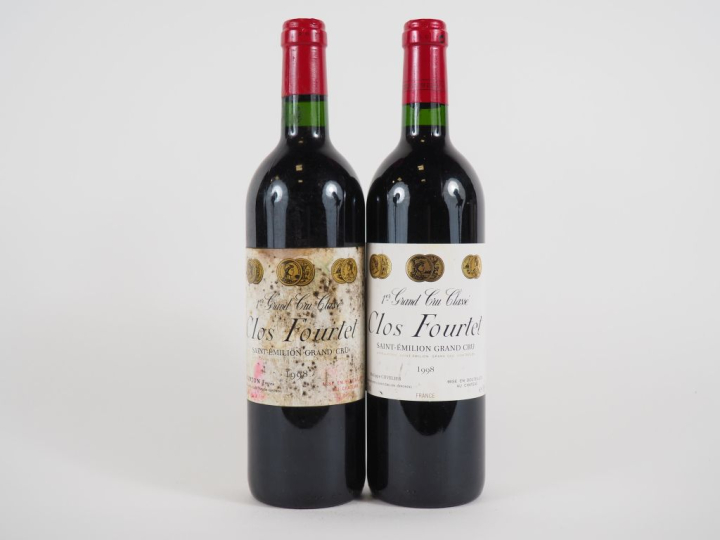 2 BOUTEILLES CLOS FOURTET 1er GCC ST ÉMILION - 1998 - BG/1 ET