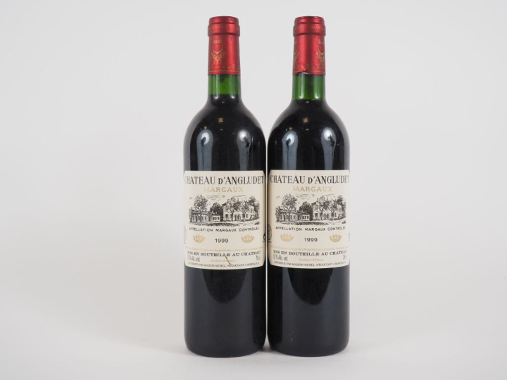 2 BOUTEILLES CHÂTEAU D'ANGLUDET MARGAUX - 1999 - BG