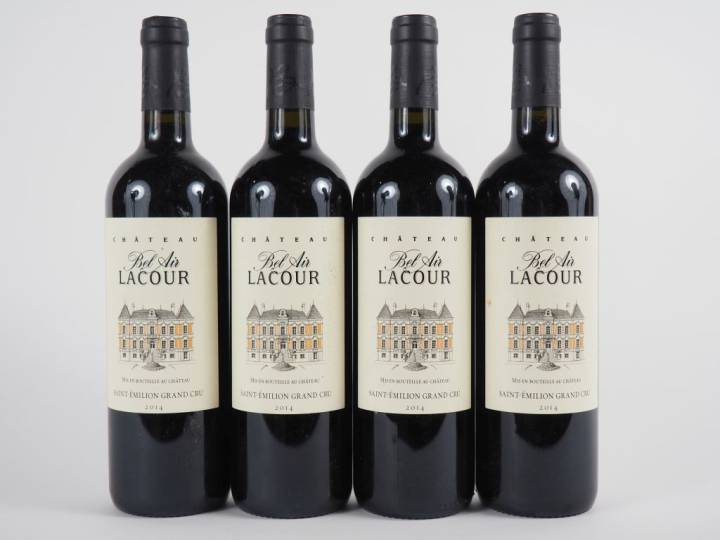 4 BOUTEILLES CHÂTEAU BEL AIR LACOUR GC ST ÉMILION - 2014