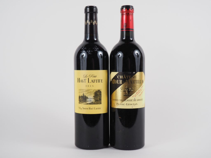 2 BOUTEILLES GRAVES de 2015 : 1 CHÂTEAU LATOUR MARTILLAC GCC ELA - 1 P