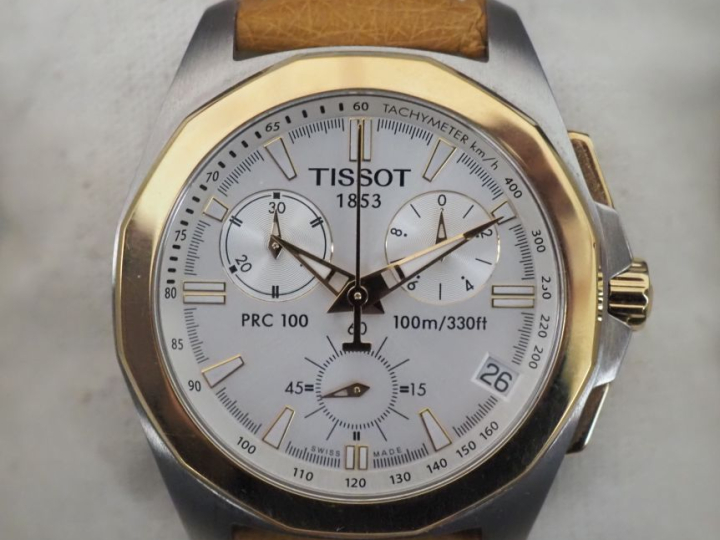 TISSOT 1853, PRC 100 Montre bracelet chronographe, boitier à pans coup