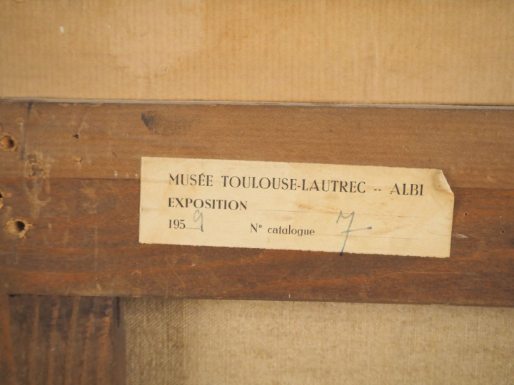 Auguste CHABAUD (1882-1955) « Femme en bleu au comptoir », 1909 Huile 