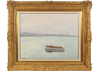 Vente aux enchères Albert MARQUET (1875-1947) « Canot sur la Bidassoa », Hendaye, 1926 Hu