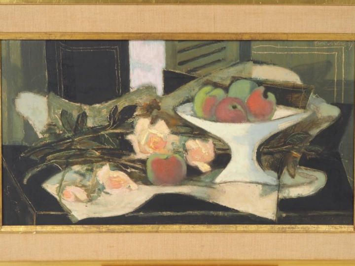 Jean SOUVERBIE (1891-1981) « Nature morte au compotier », 1947 Huile s