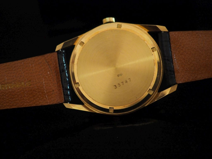 PAX, Spécial Montre bracelet, boitier en or jaune 750.  Cadran à pasti