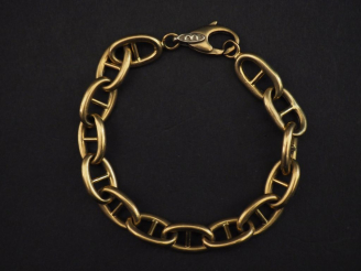Vente aux enchères Bracelet souple en or jaune 750, maille marine.  Long. 22 cm Poids. 23