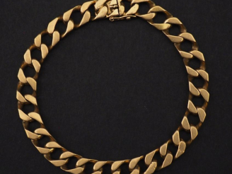 Vente aux enchères Bracelet souple en or jaune 750, maille gourmette.  Long. 20 cm Poids.
