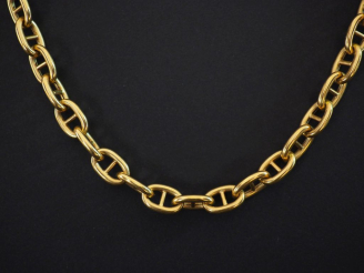 Vente aux enchères Collier souple en or jaune 750, maille marine.  Long. 46,5 cm Poids. 2