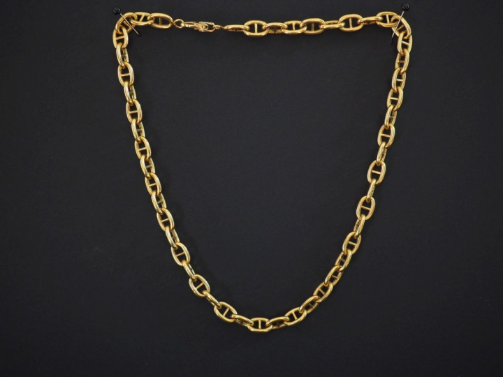 Collier souple en or jaune 750, maille marine.  Long. 46,5 cm Poids. 2