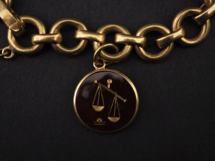 Bracelet souple en or jaune 750, maillons ronds et ovales plats altern