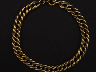 Vente aux enchères Bracelet souple en or jaune 750, maille gourmette.  Long. 15,5 cm Poid