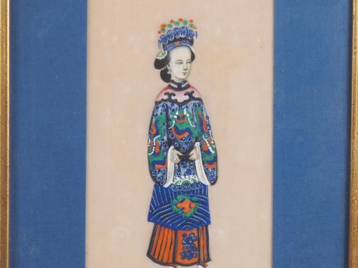 Canton, vers 1880, Deux gouaches polychromes sur papier de riz représe
